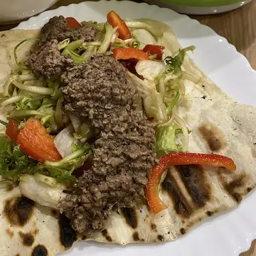 Piadina Carne tritata e Verdure fresche ricette fit metabolic training sz
