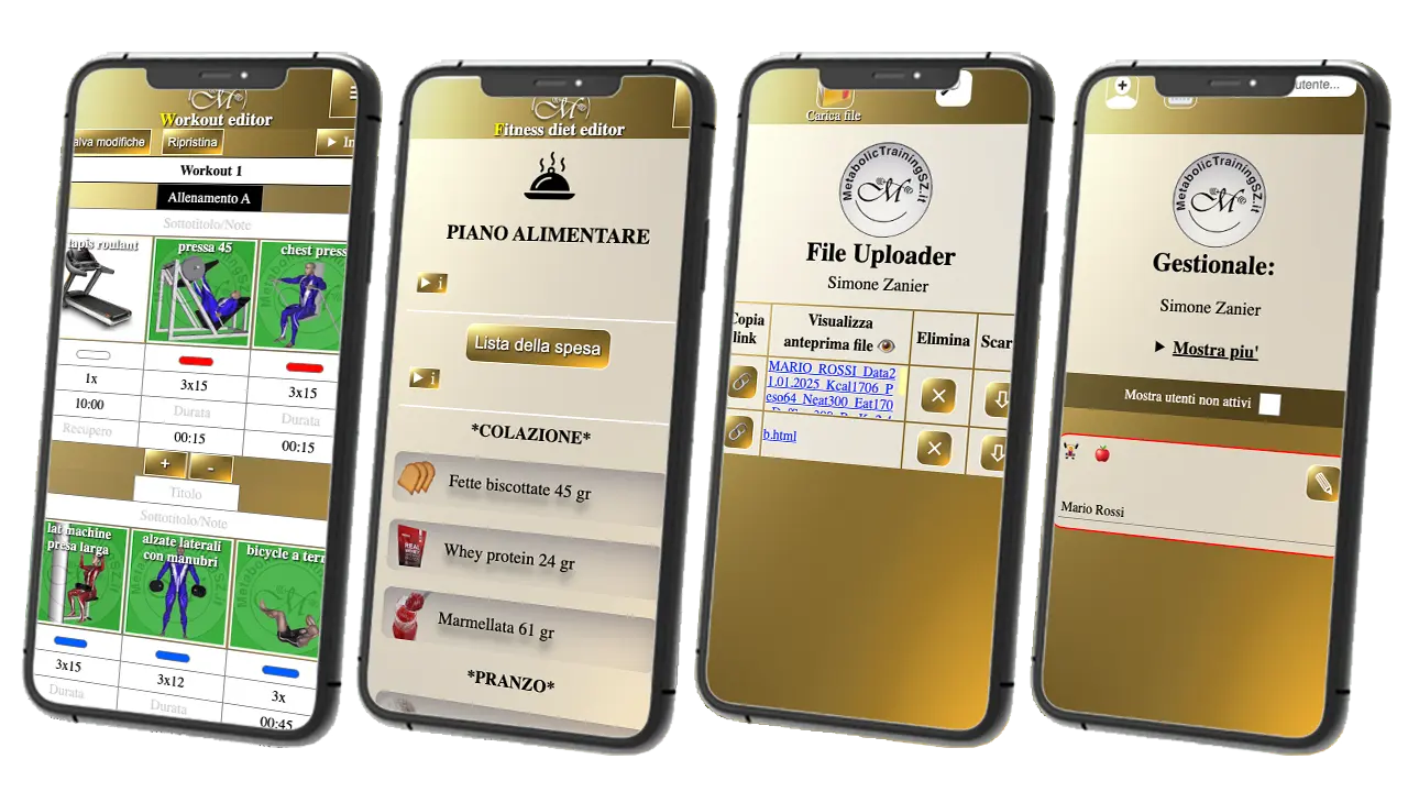 app, personal trainer, nutrizionisti, palestre, metabolic training sz